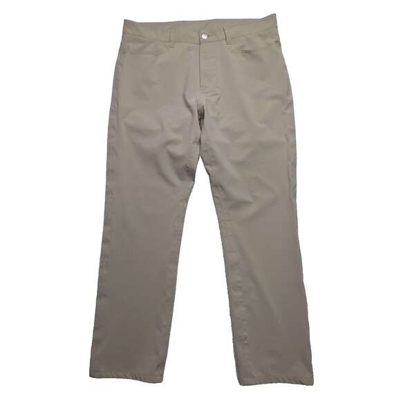 PETER MILLAR EB66 Golf Pants Men 36x30 Khaki Tan Crown Sport Stretch Fabric - Picture 1 of 16